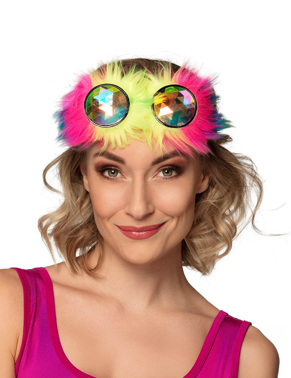ochelari rave party pentru adult cu păr multicolor
