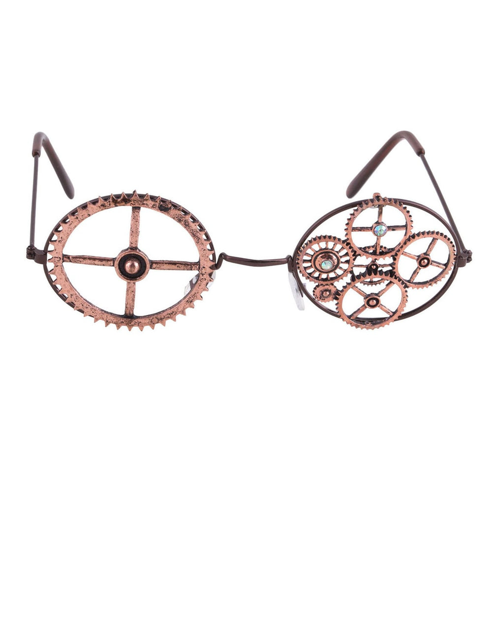 Vue de face des lunettes rondes Steampunk