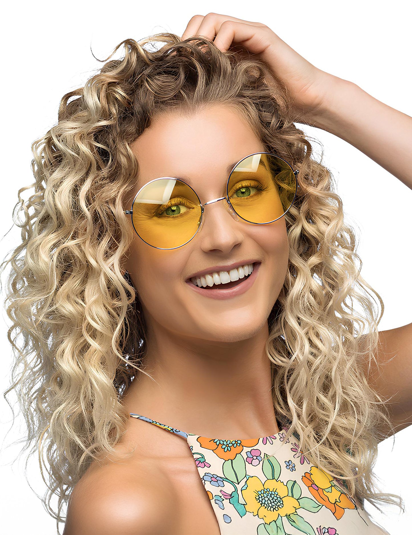 Pahare gigant hippie galben rotund