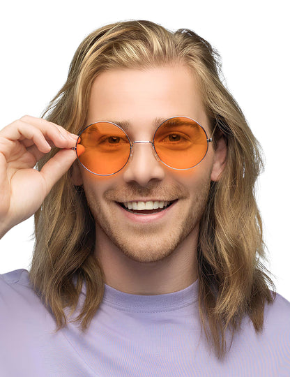 Ochelari hippie portocalii rotunzi gigantici