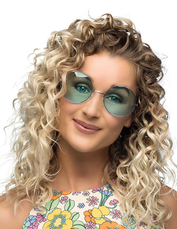 Lunettes rondes vertes hippies géantes