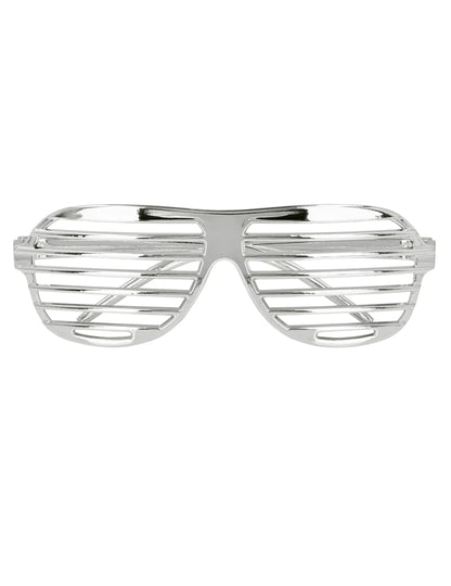 Lunettes striées argentées adulte