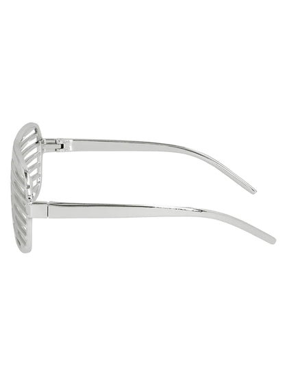 Lunettes striées argentées adulte