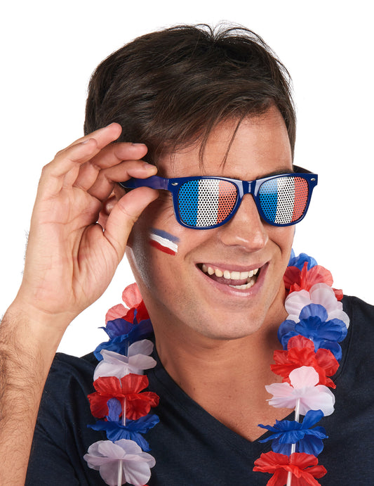 Lunettes supporter avec drapeau France adulte