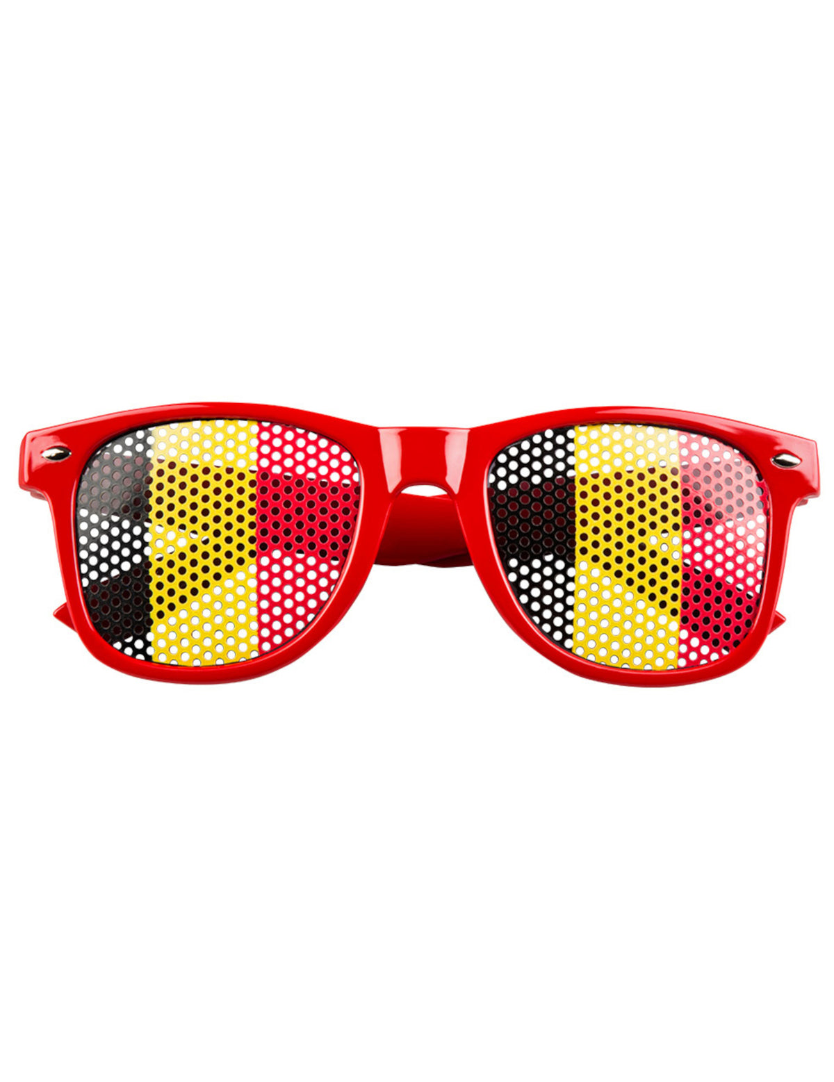 Vue de face des lunettes supporter Belgique