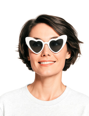 Ochelari de inimă albi vintage