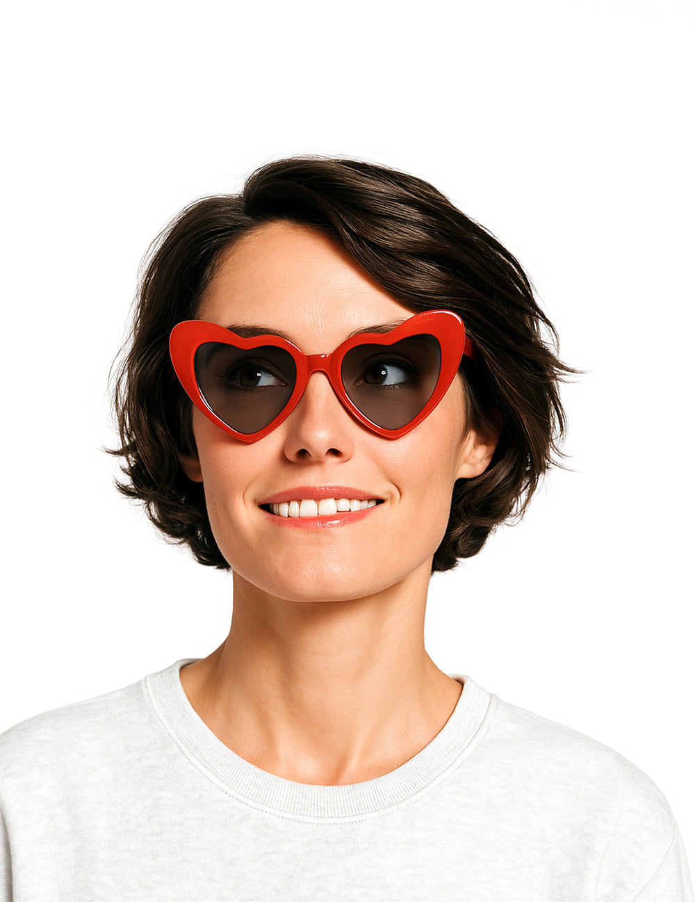Lunettes vintage cœur pour adulte rouge
