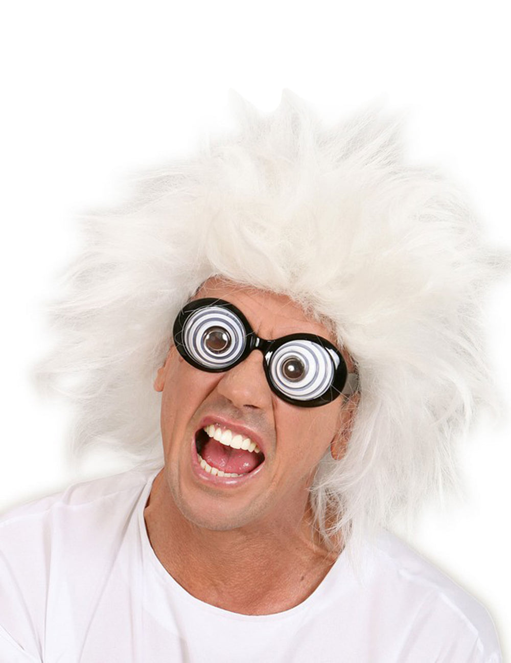 Lunettes yeux fous pour adulte noires à effet spirale
