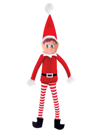 Lutin farceur Elvie pour fille rouge et blanc avec jambes rayées