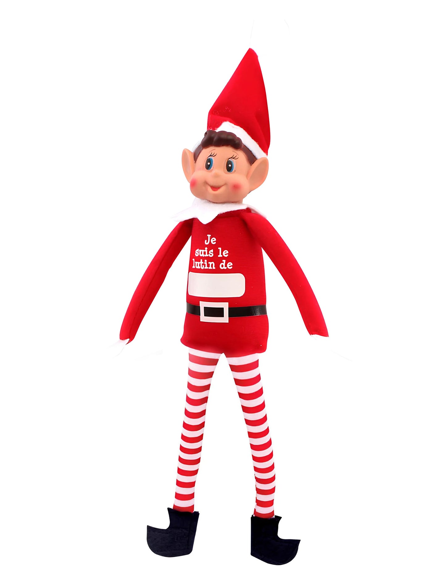 Lutin farceur Elfie pour garçon rouge et blanc à personnaliser