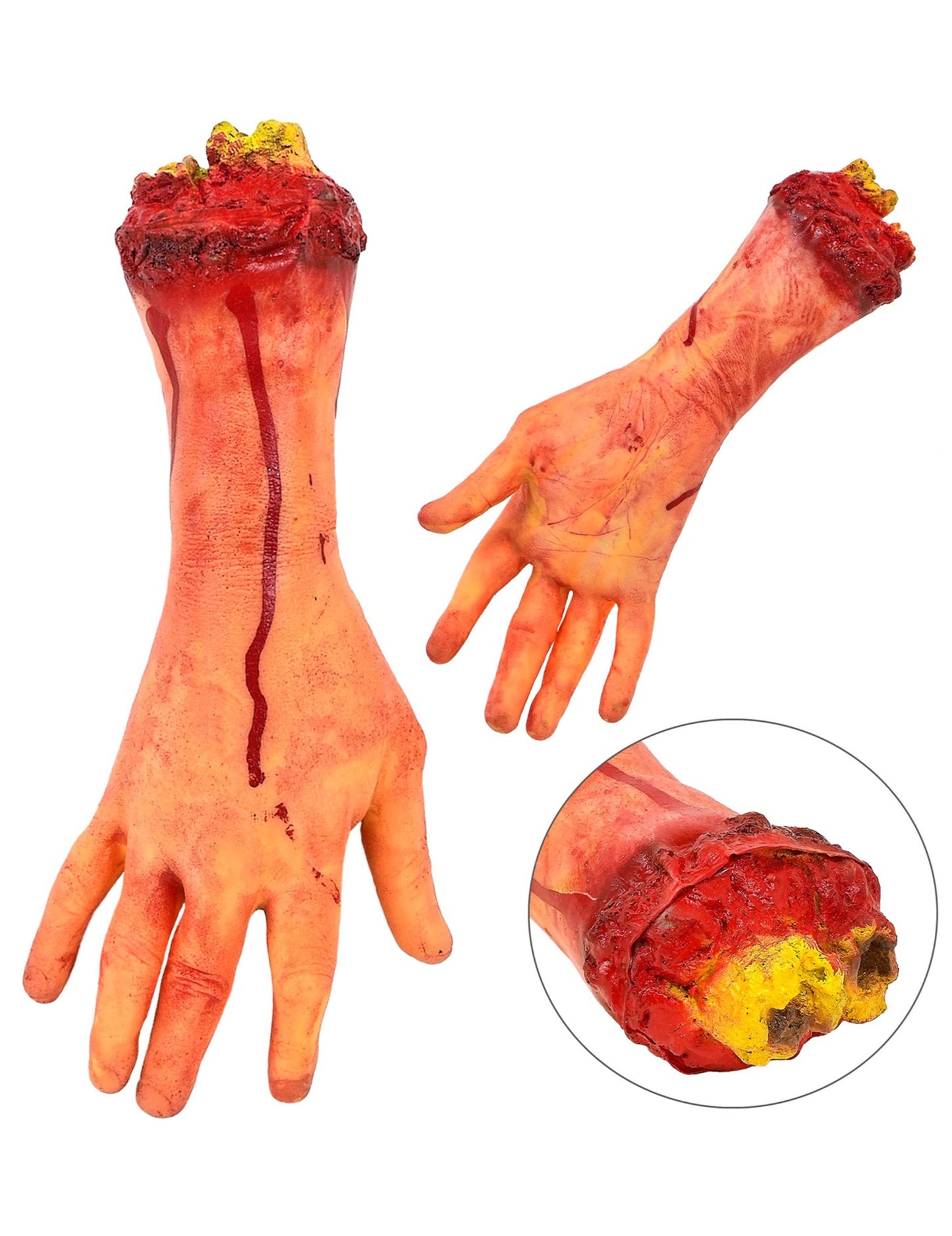 Mână însângerată, tăiată în mărime naturală