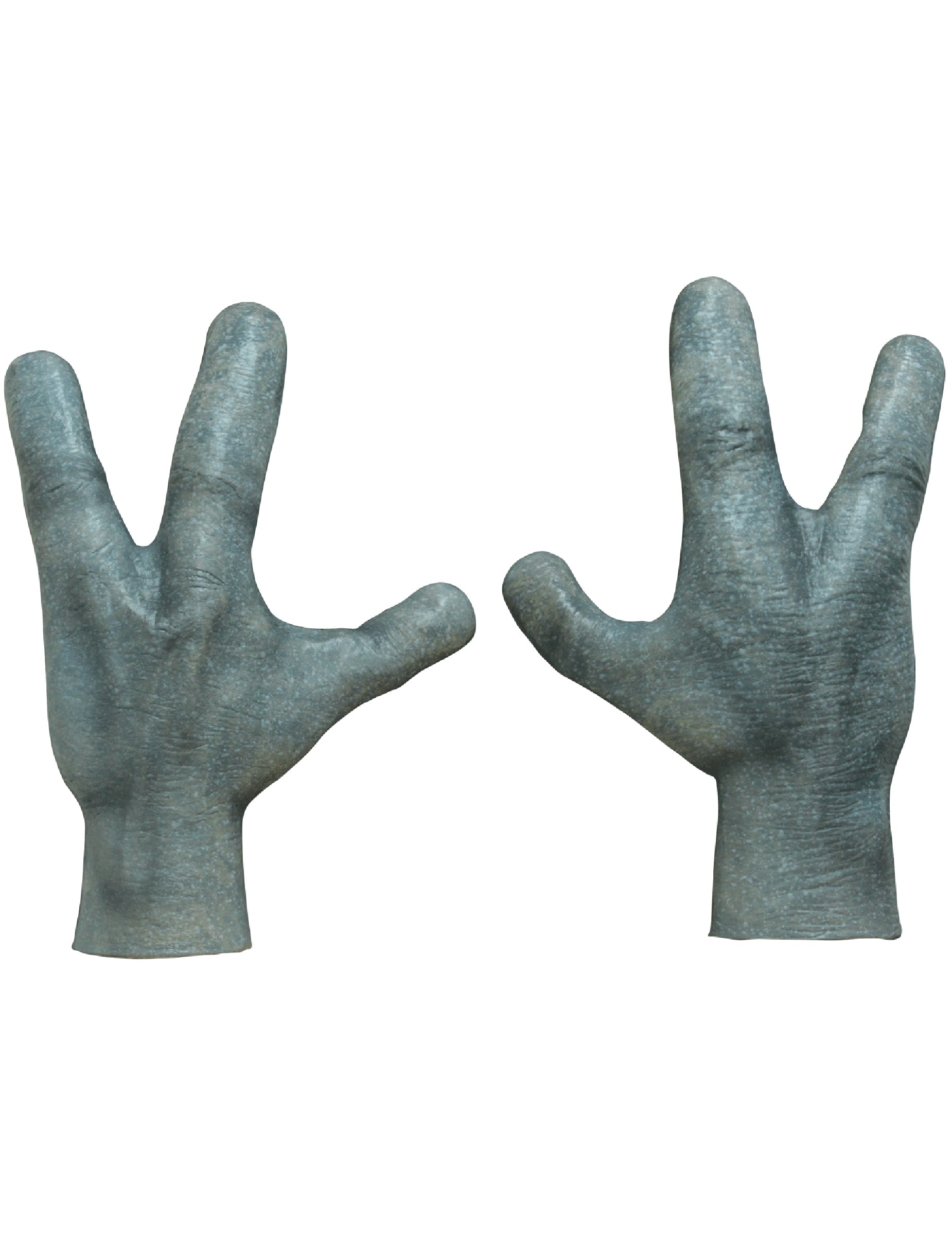 Mains d'alien pour adulte grises texturées