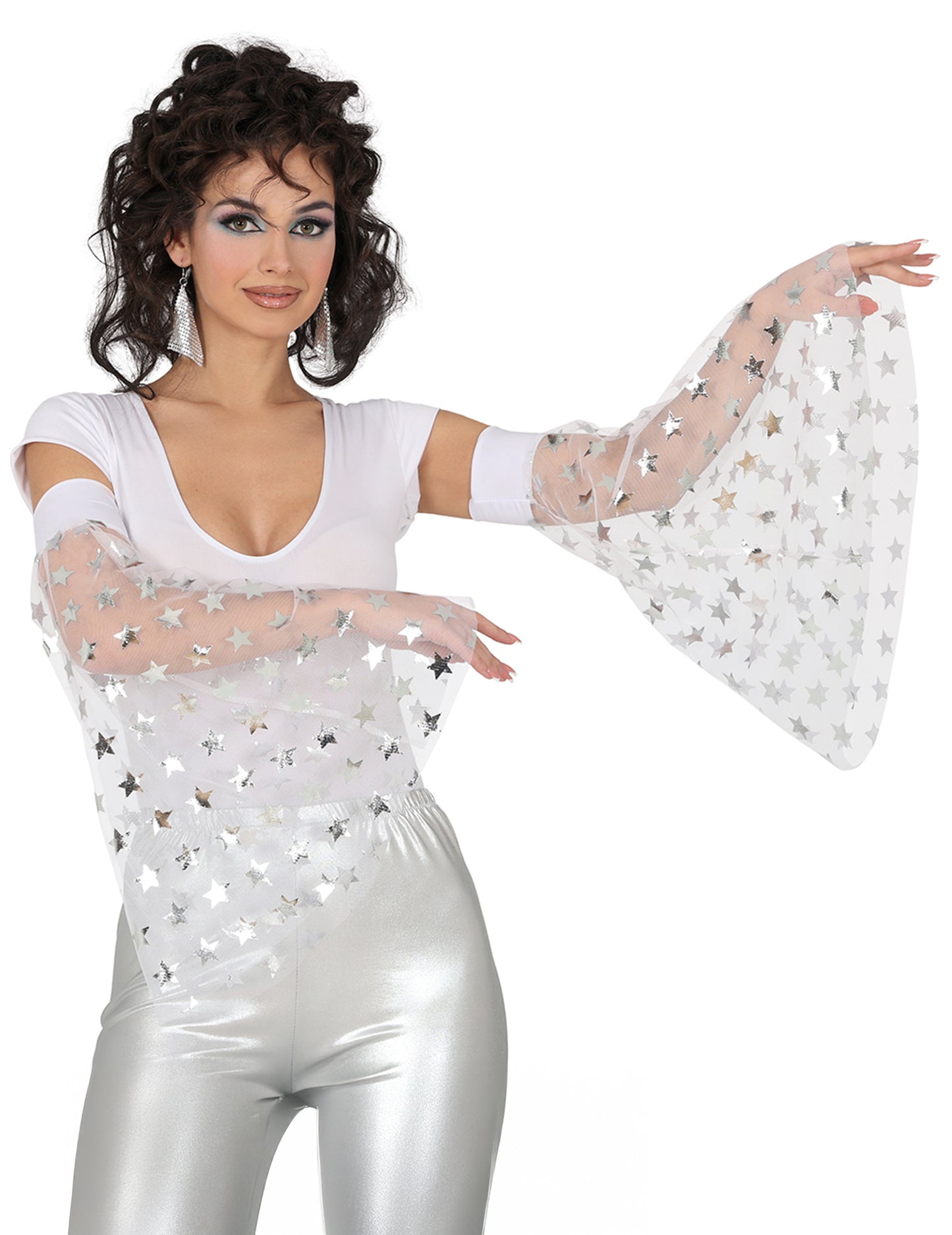 Manșete disco cu stele argintii 