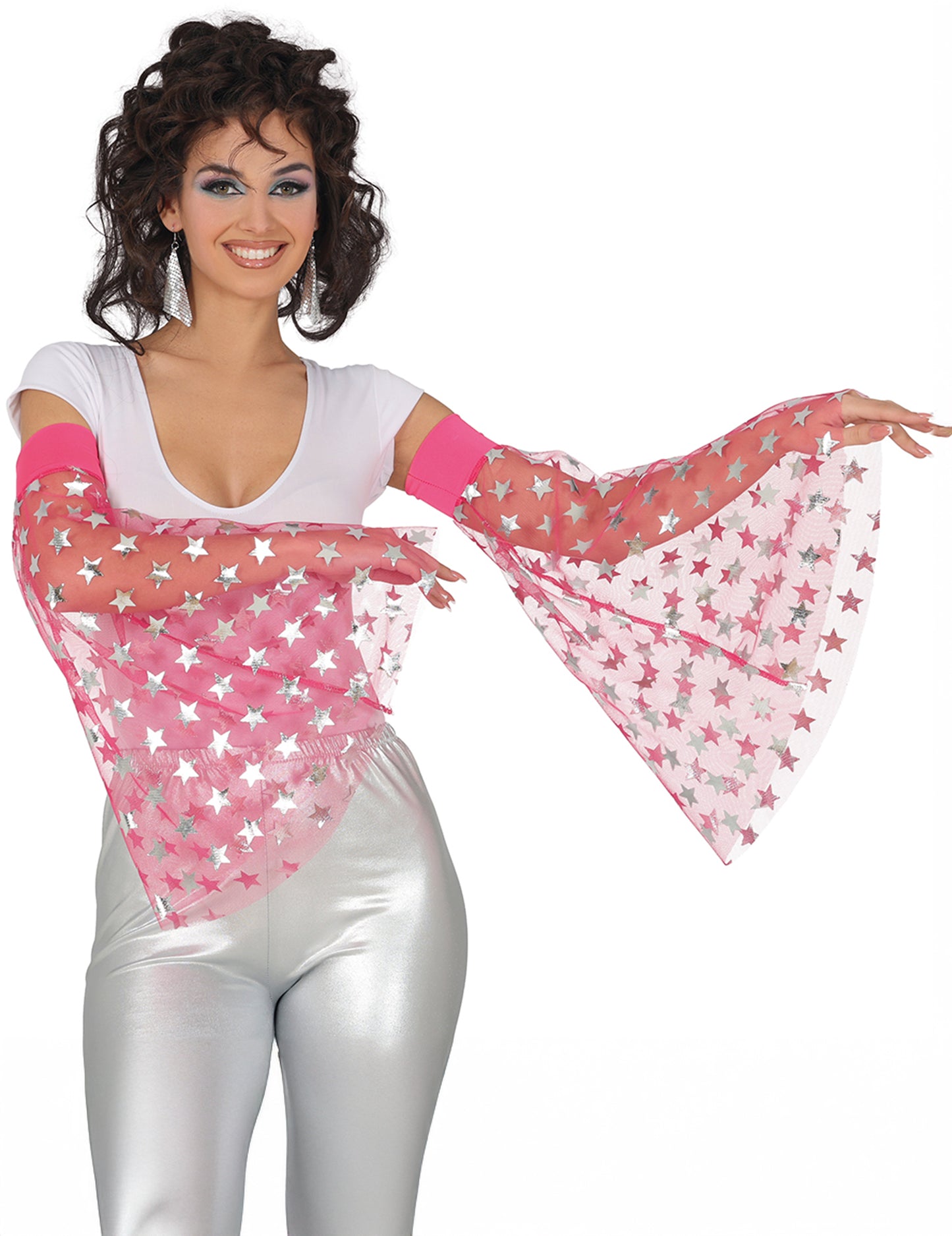 Manșete disco cu stele roz 