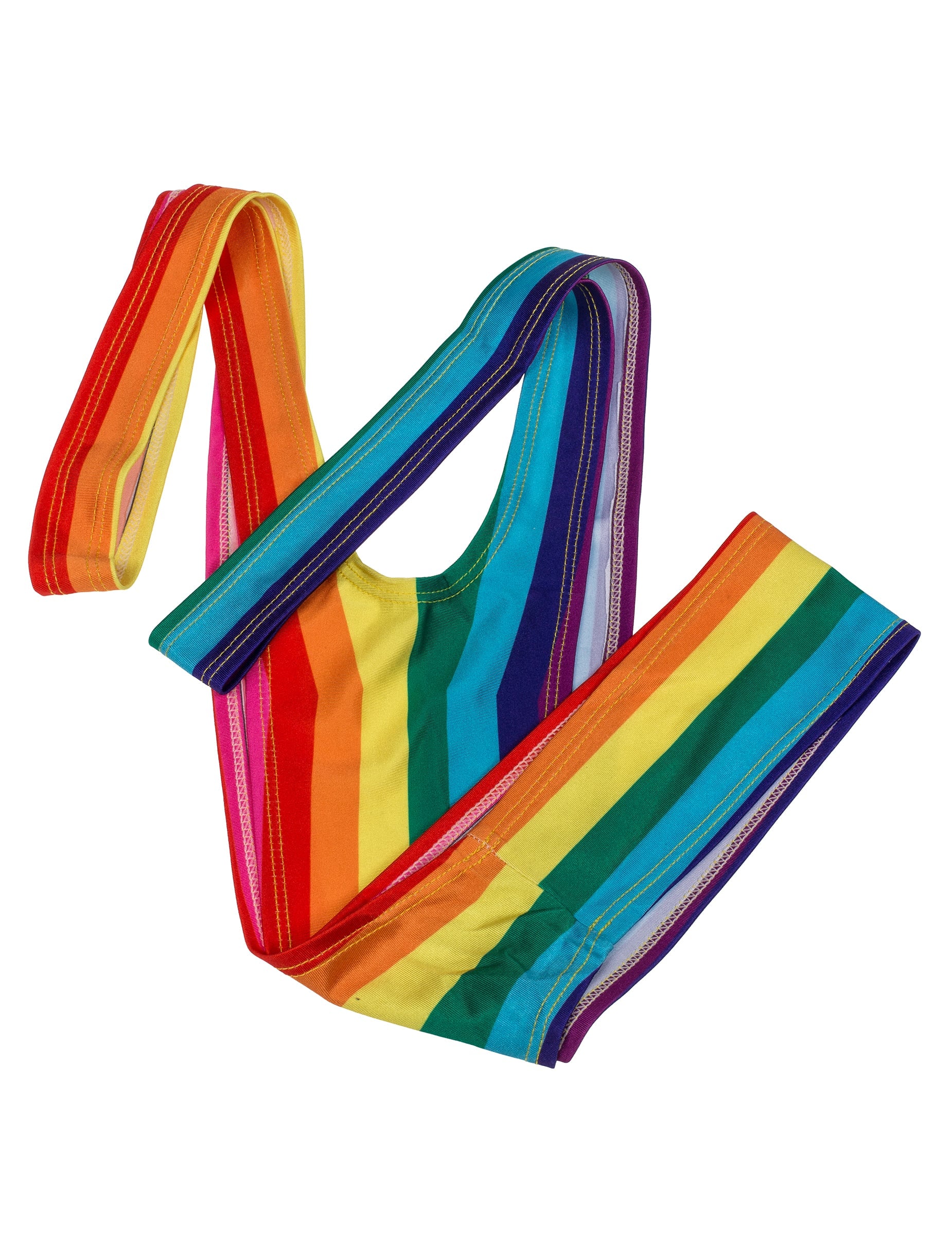 Mise à plat du mankini arc en ciel pour adulte