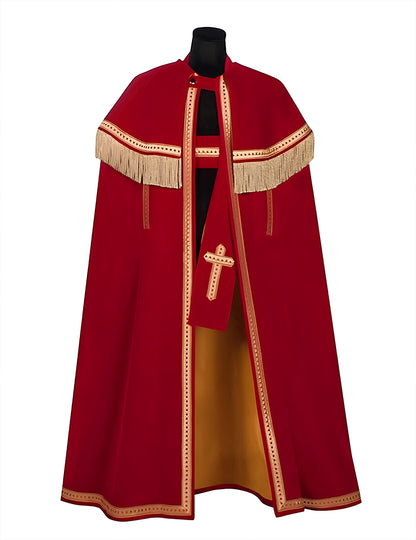 Palton Bram Deluxe din catifea cu imprimeu Sfântul Nicolae pentru adulți