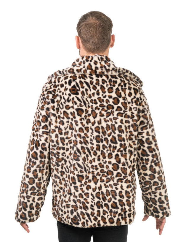 Haina de blană falsă pentru leopard pentru adulți