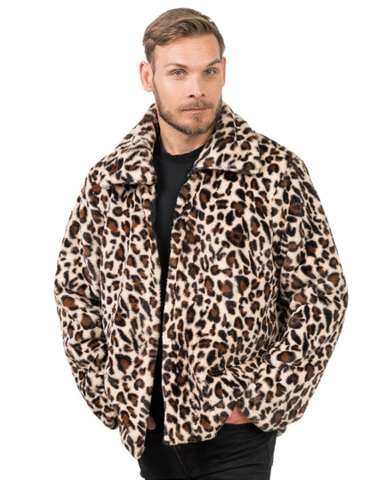 Haina de blană falsă pentru leopard pentru adulți
