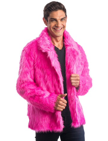 Haină de blană faux roz pentru adulți