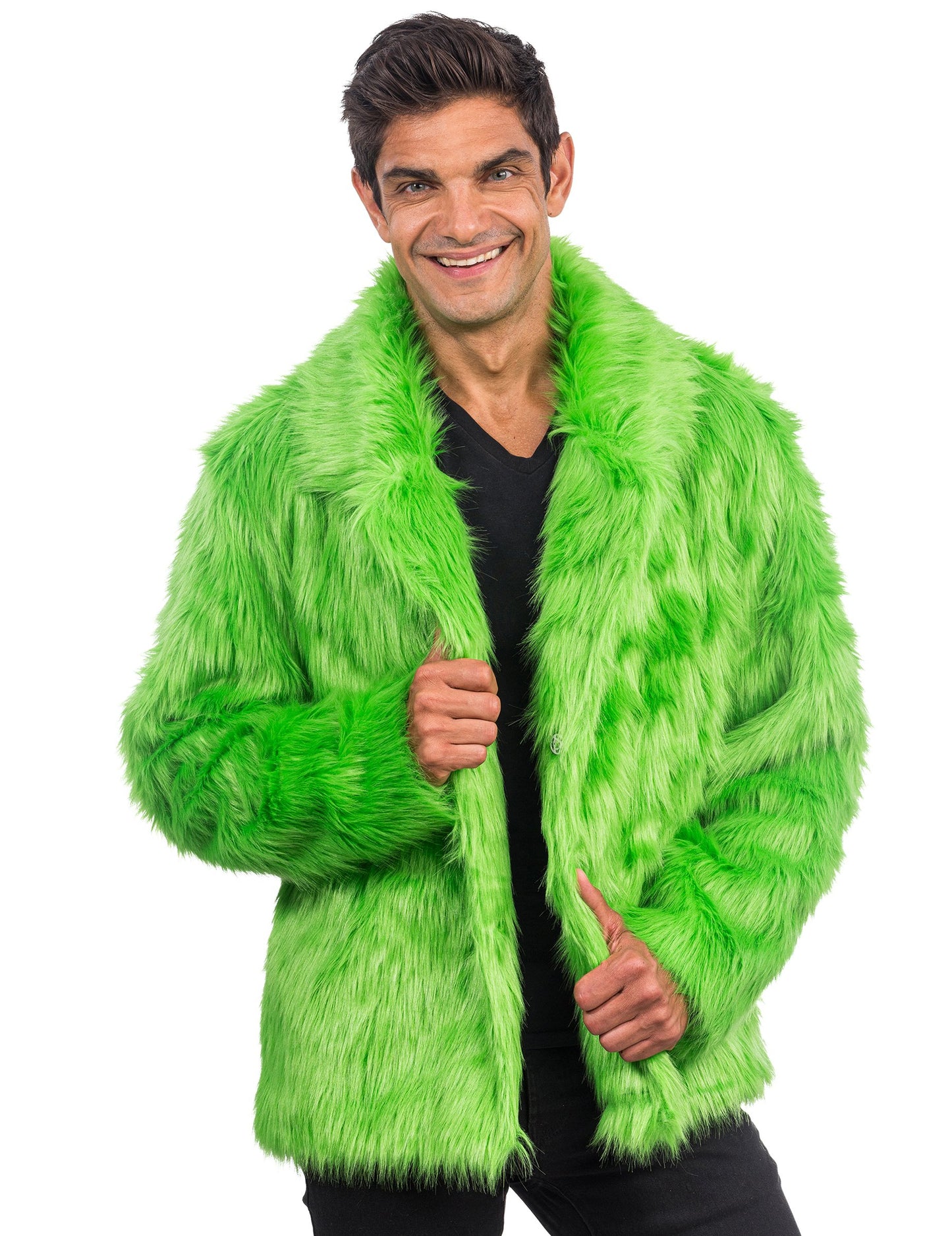 Haină de blană pentru faux verde adult