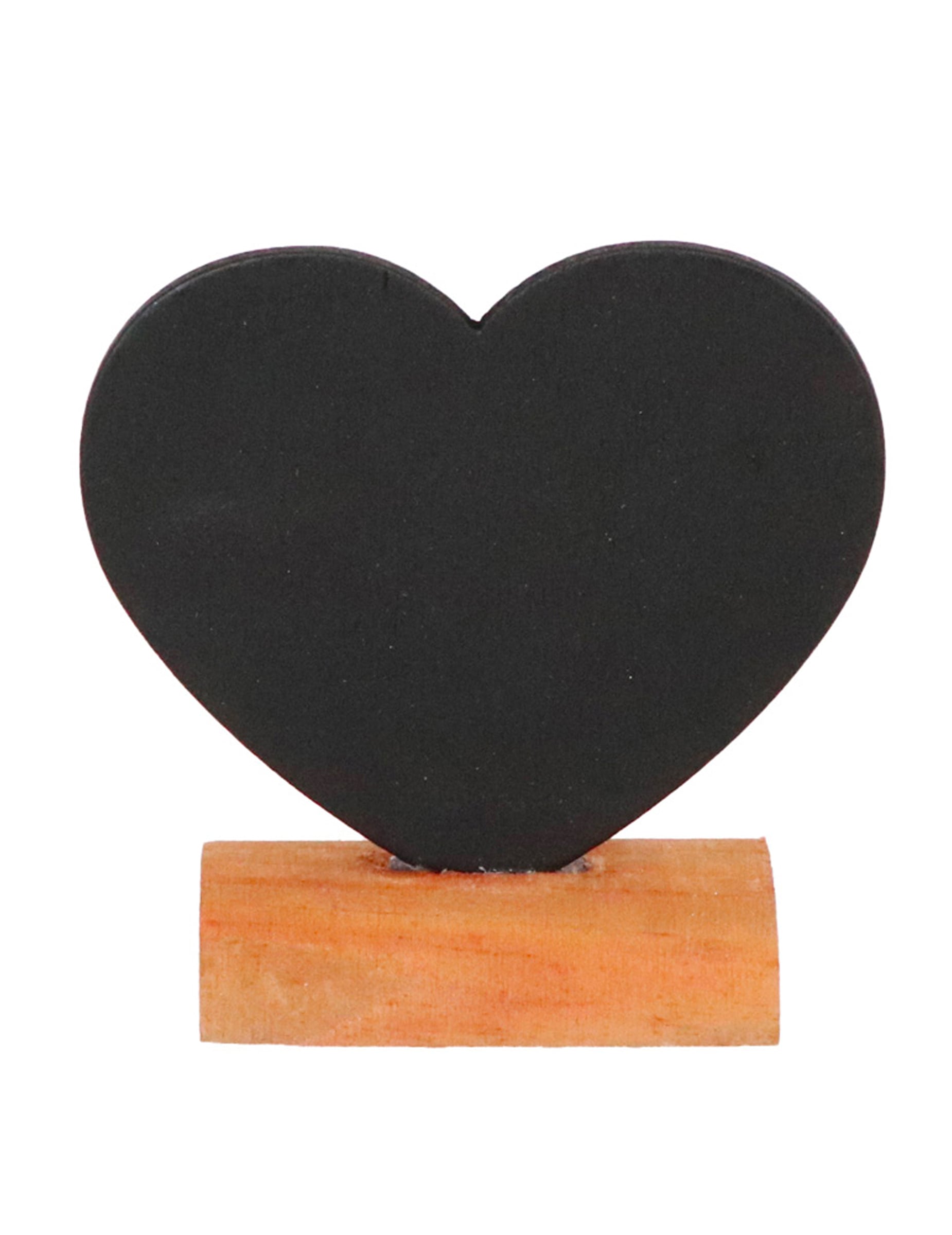 Marque-place ardoise cœur pour mariage vintage noir avec socle en bois