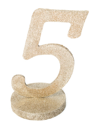 Centrul de masă Figura 5 Champagne Glitter Wood 20 cm