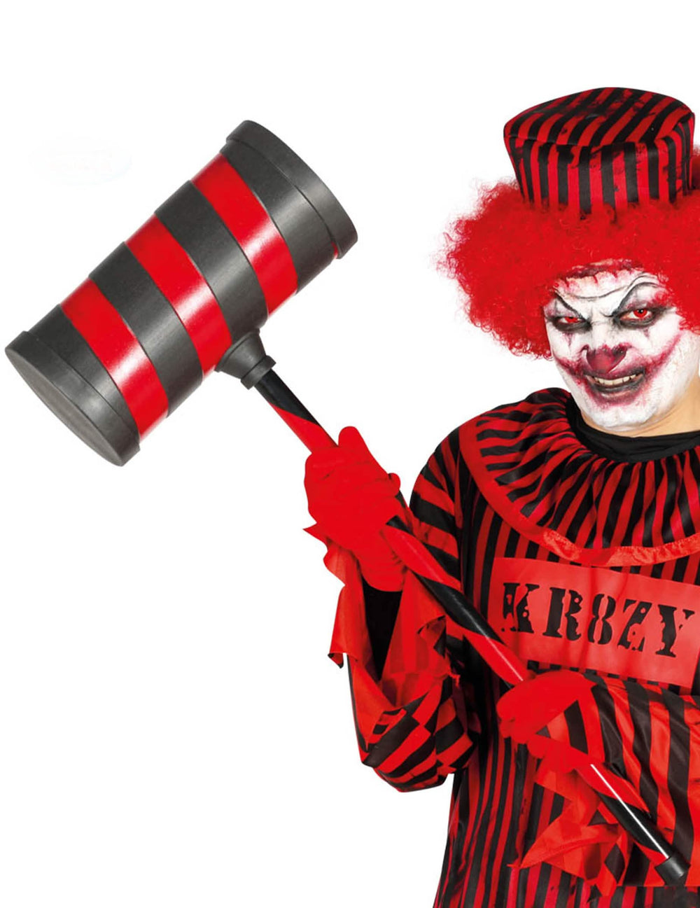 Ciocan de clovn ucigaș pentru adult roșu și negru