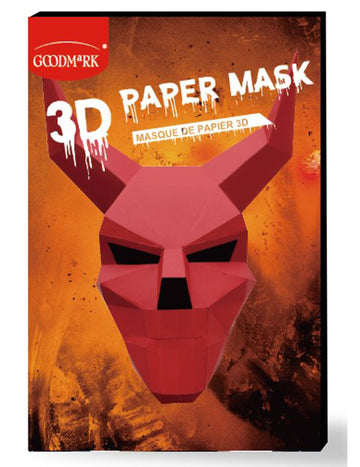 Masque de papier 3D diable pour adulte rouge