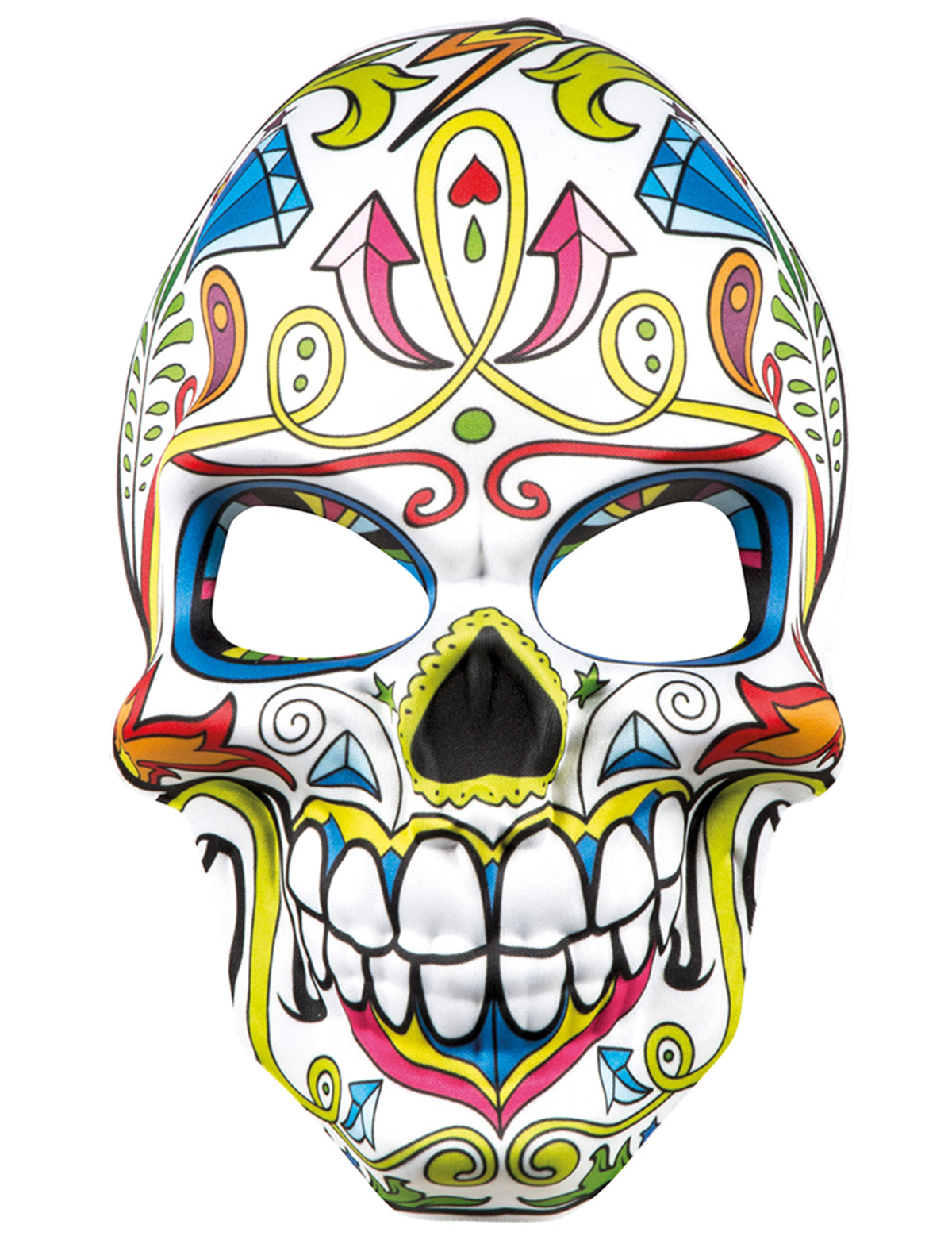 Vue de face du masque dia de los muertos