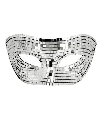 Détail des facettes du masque disco à facettes pour adulte