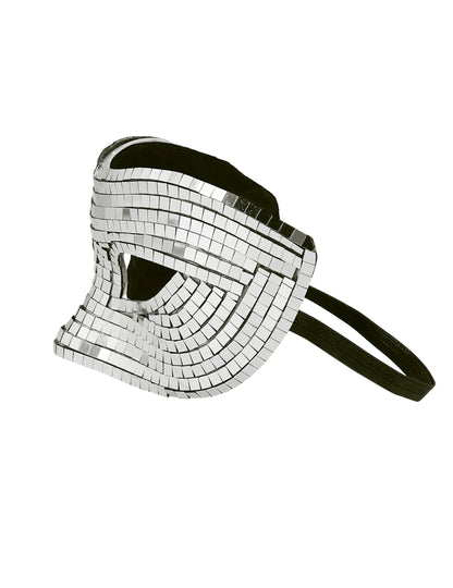 Vue de profil du masque disco à facettes pour adulte
