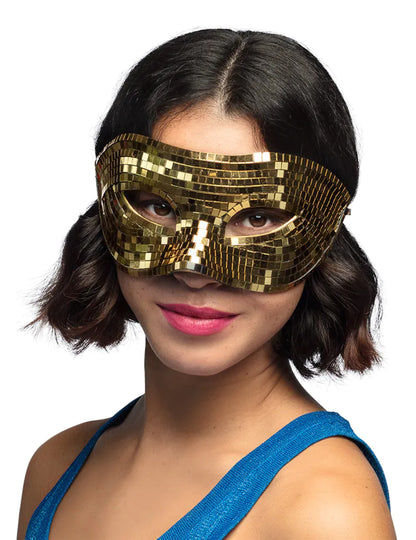 Mască disco cu fațete aurii pentru adulți 