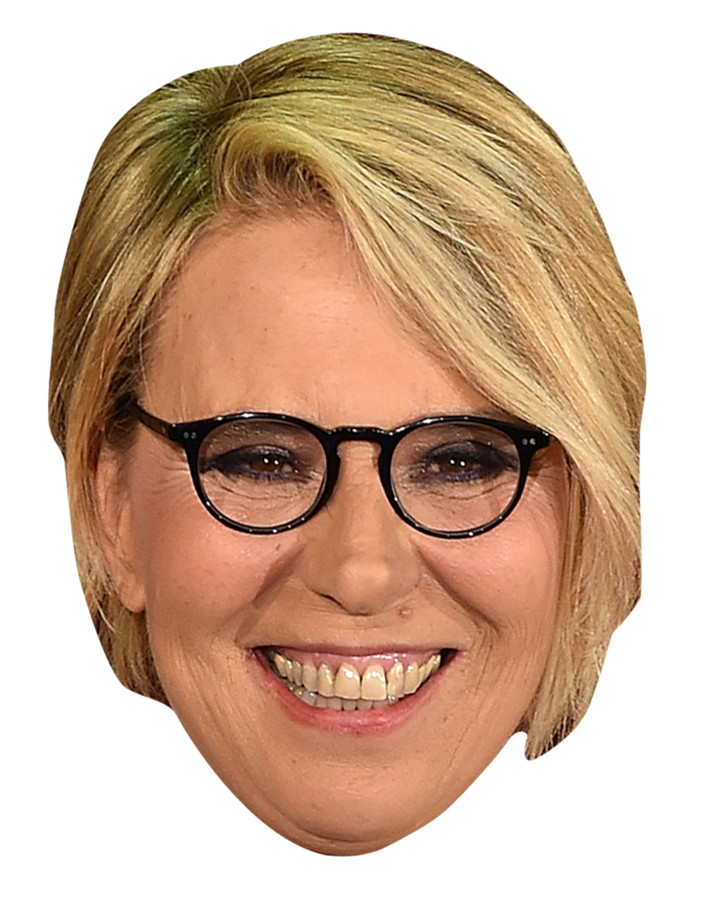 Mască din carton Maria De Filippi pentru adultă blondă cu ochelari negri