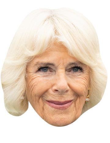 Masque en carton reine consort Camilla pour adulte blonde