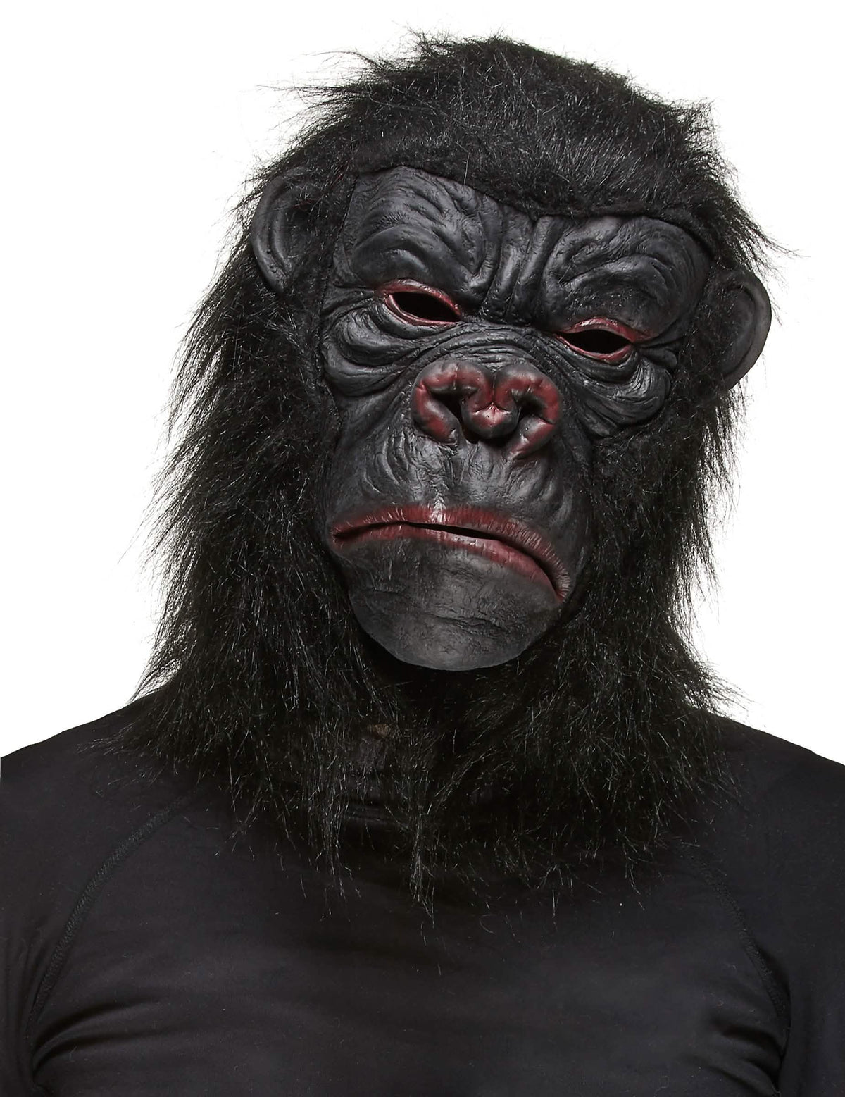 Masque de gorille pour adulte noir avec poils synthétiques