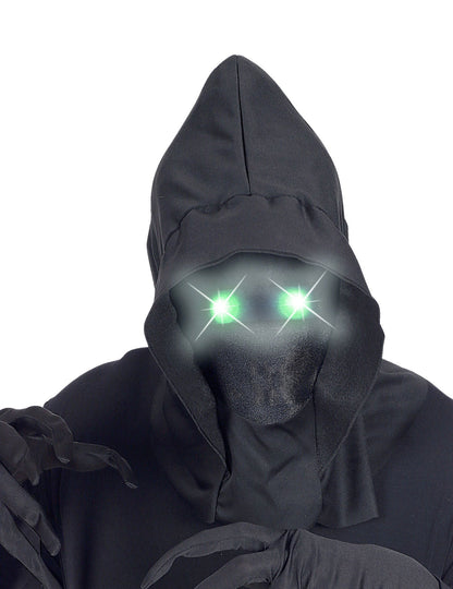 În mască de față invizibilă cu glugă plină și ochi de lumină verde pentru adulți