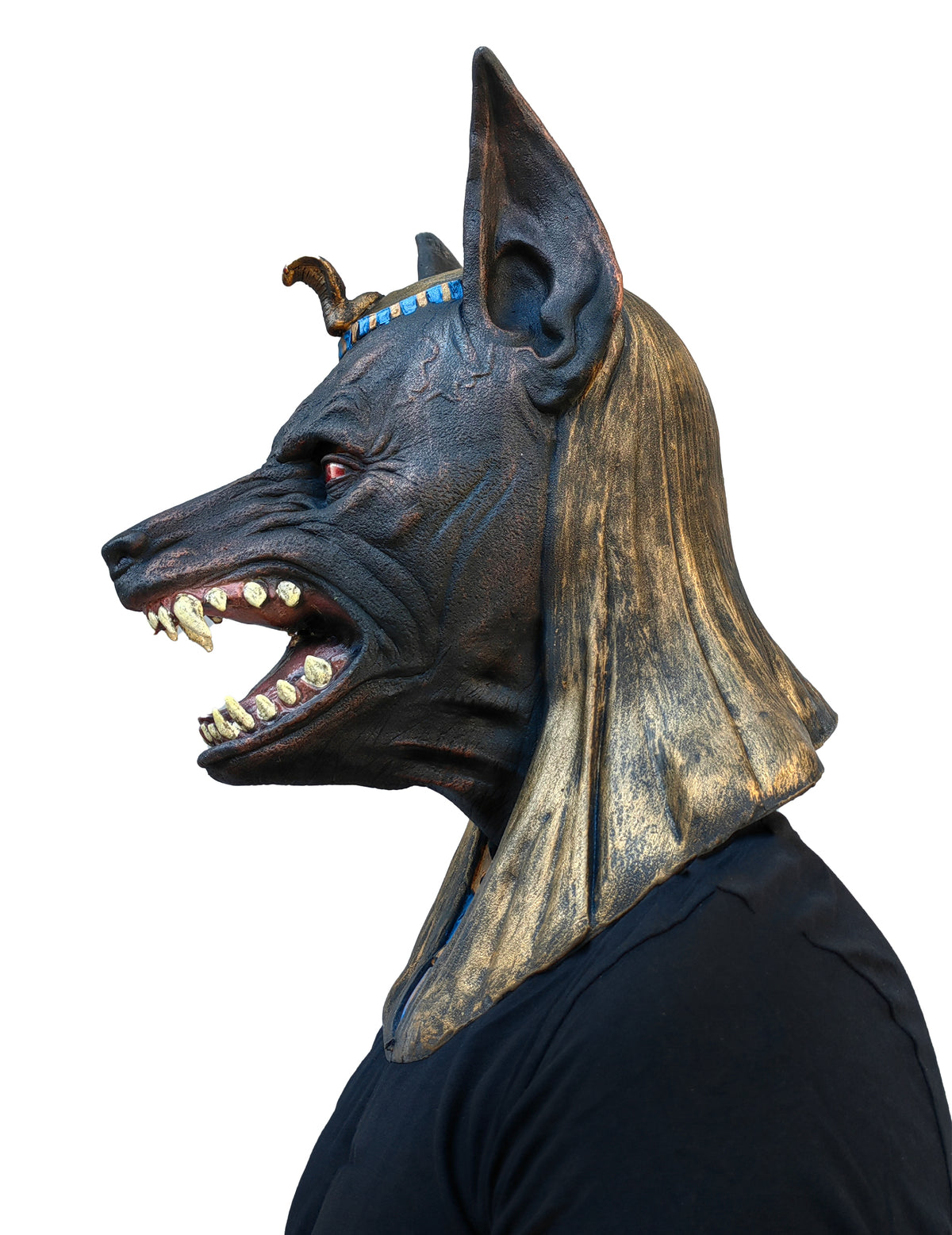 Vue de profil du masque intégral Anubis