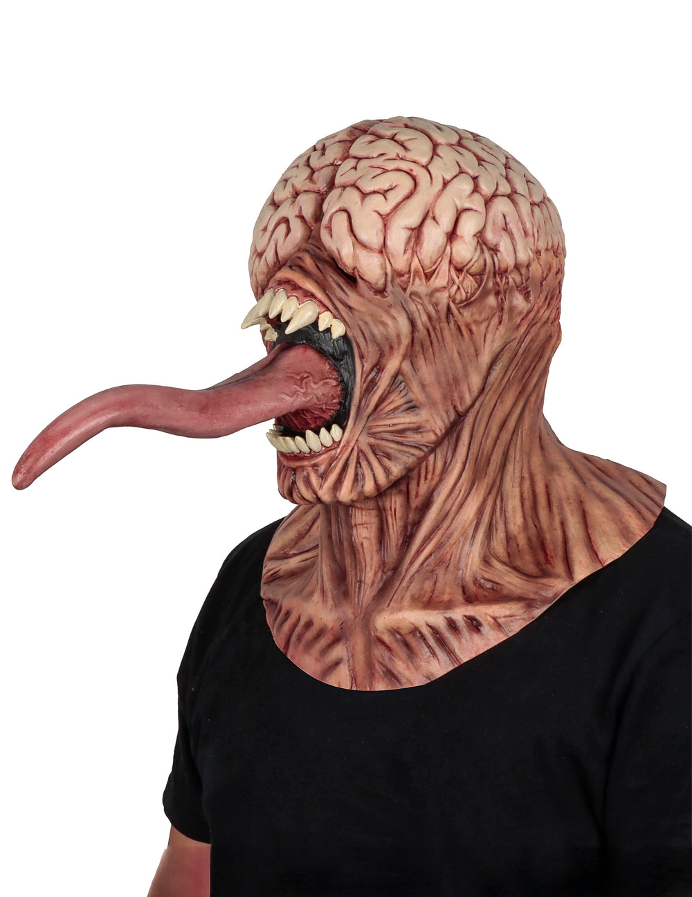 Vue de profil du masque intégral de monstre cerveau apparent