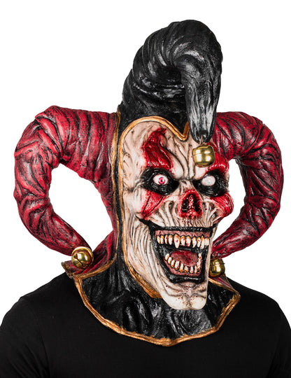Vue de face du masque intégral joker démoniaque