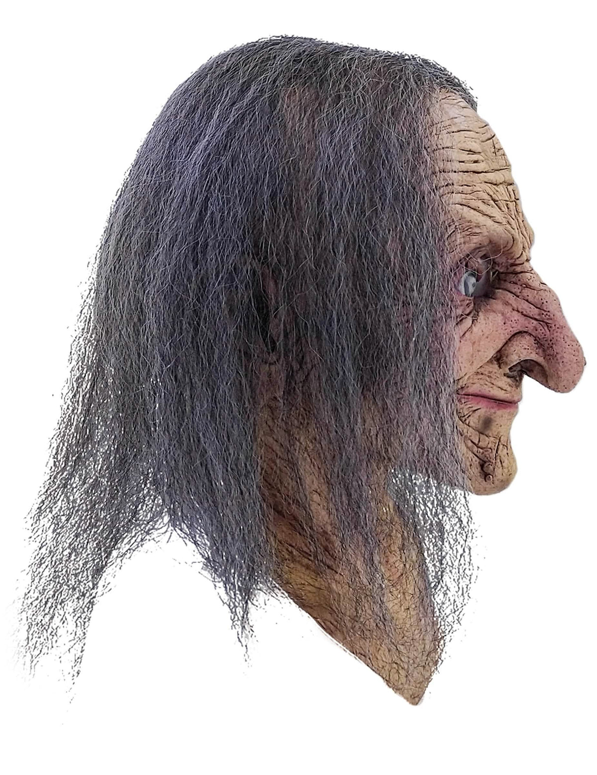Vue de profil du masque intégral vieille sorcière