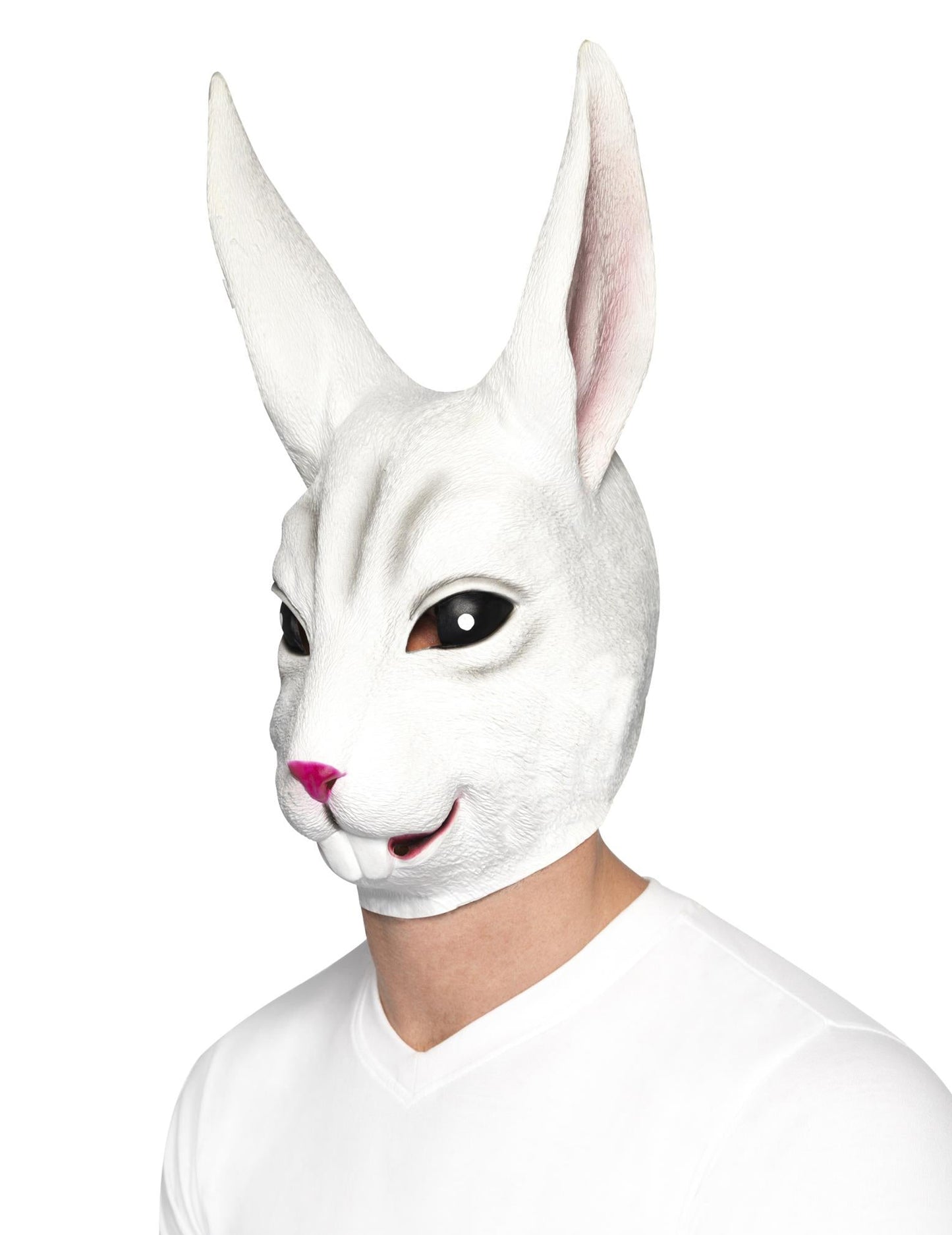 Vedere din trei sferturi a măștii de iepure pentru adult