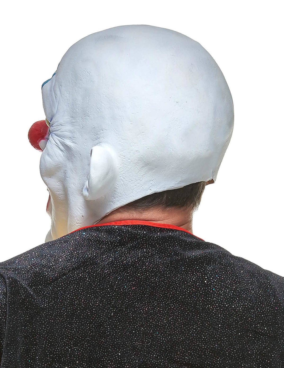 Vue de dos du masque latex clown diabolique