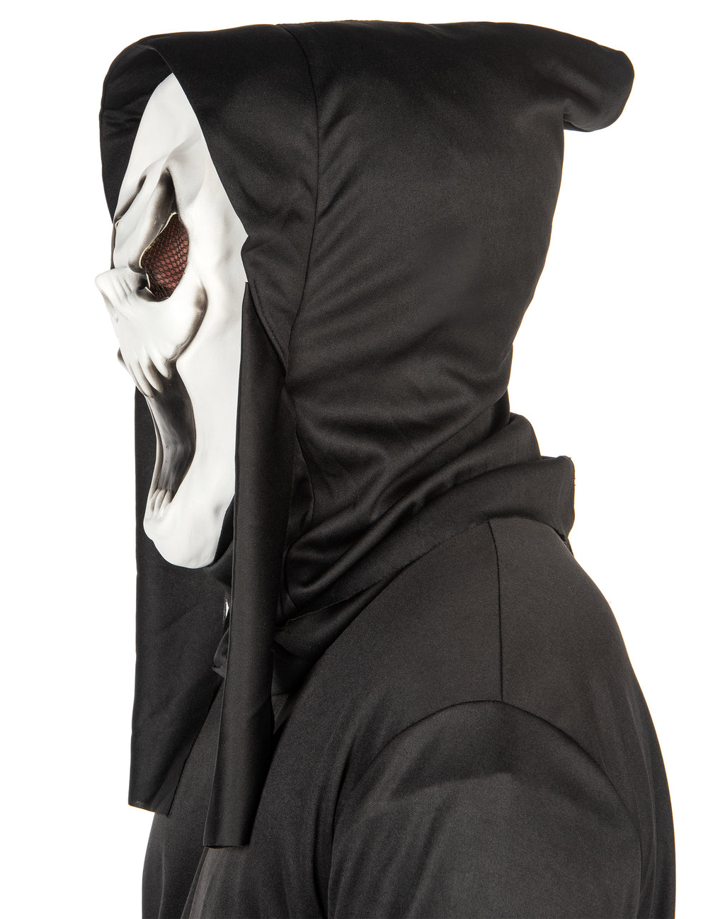 Vue de profil du masque latex dark skull