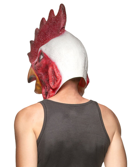 Vue de profil du masque latex tête de coq