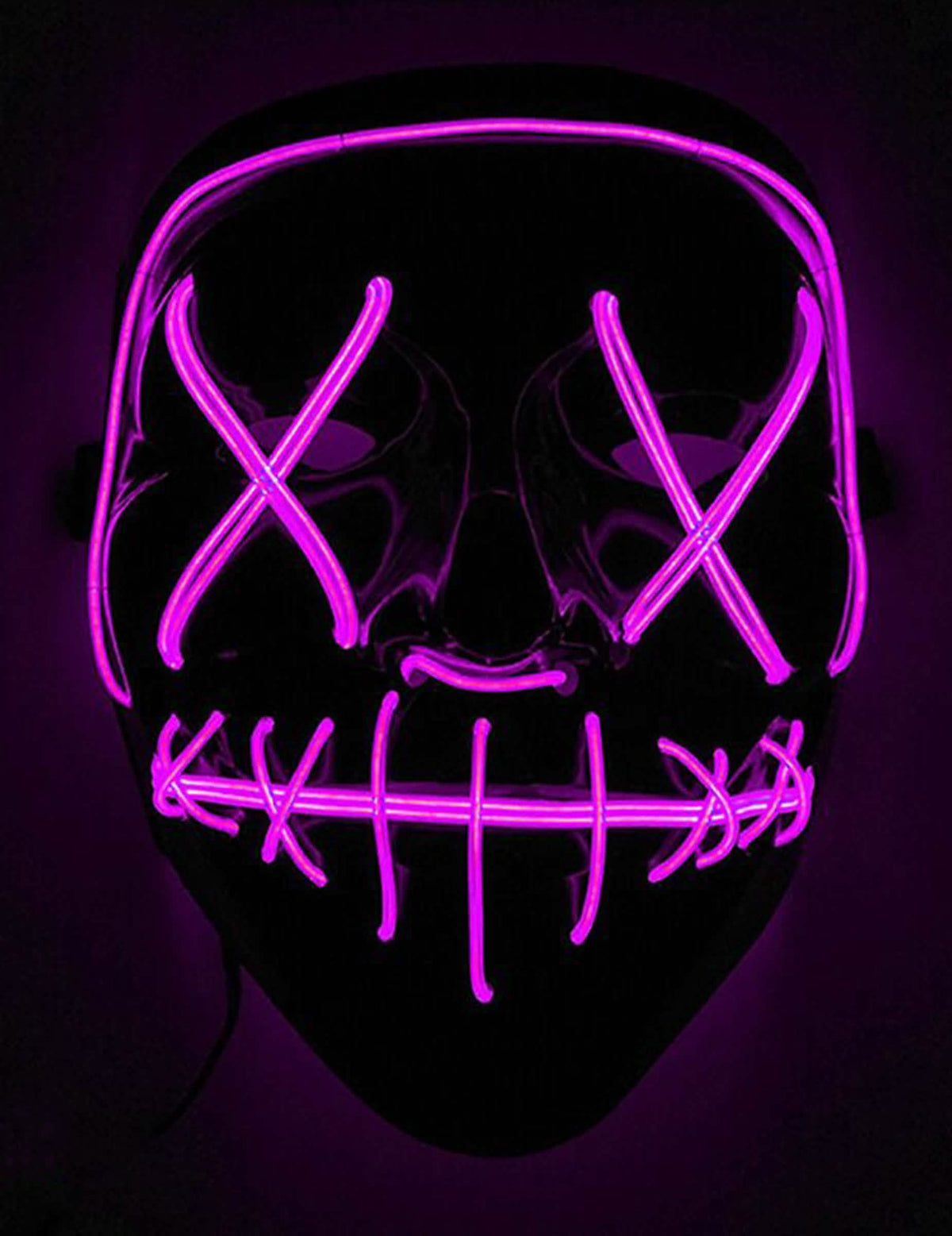 Mască luminoasă LED pentru adult fuchsia