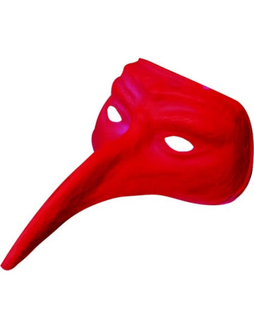 Masque long nez pour adulte rouge