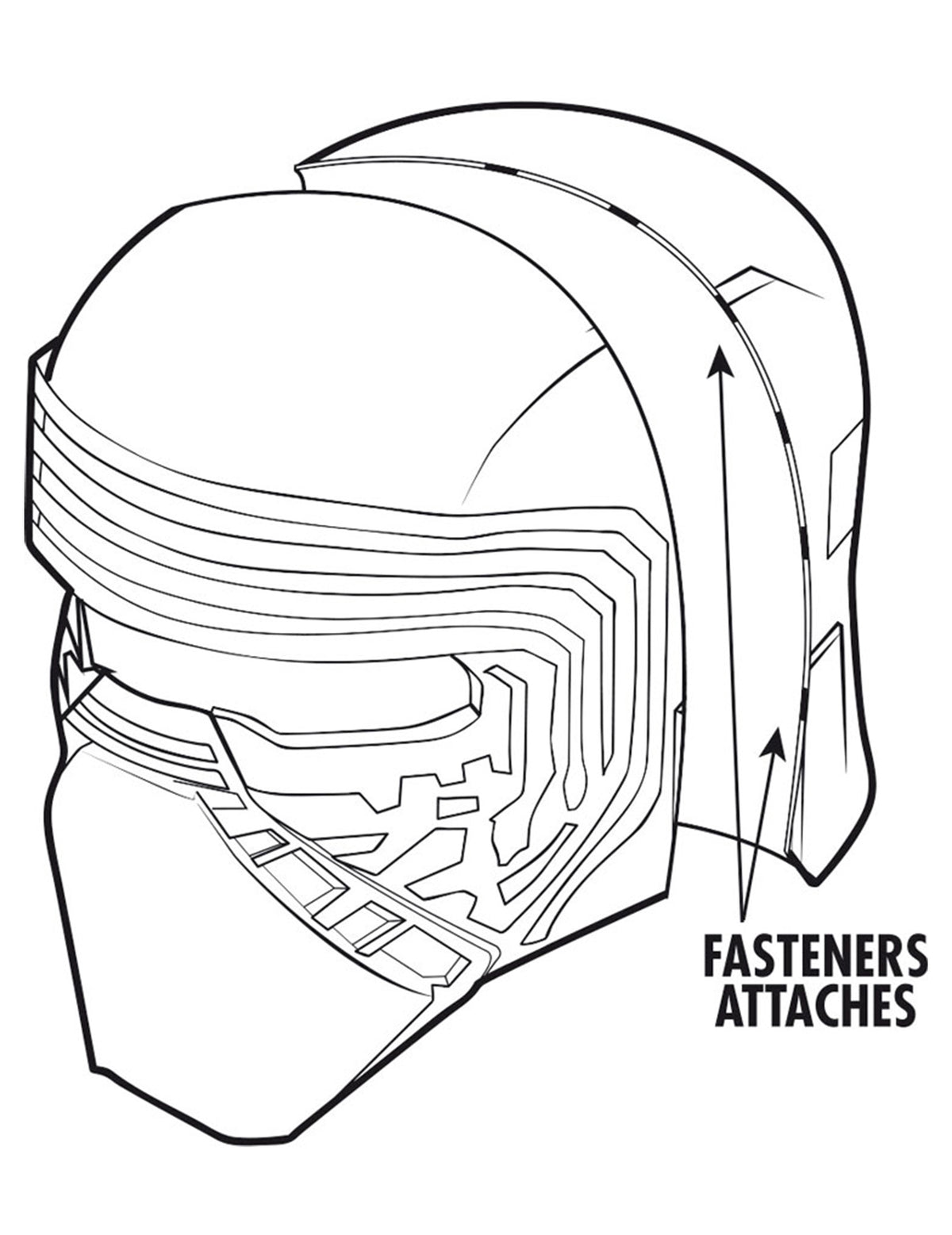 Mască de lux Kylo Ren Star Wars VII™, format din 2 piese, pentru adult