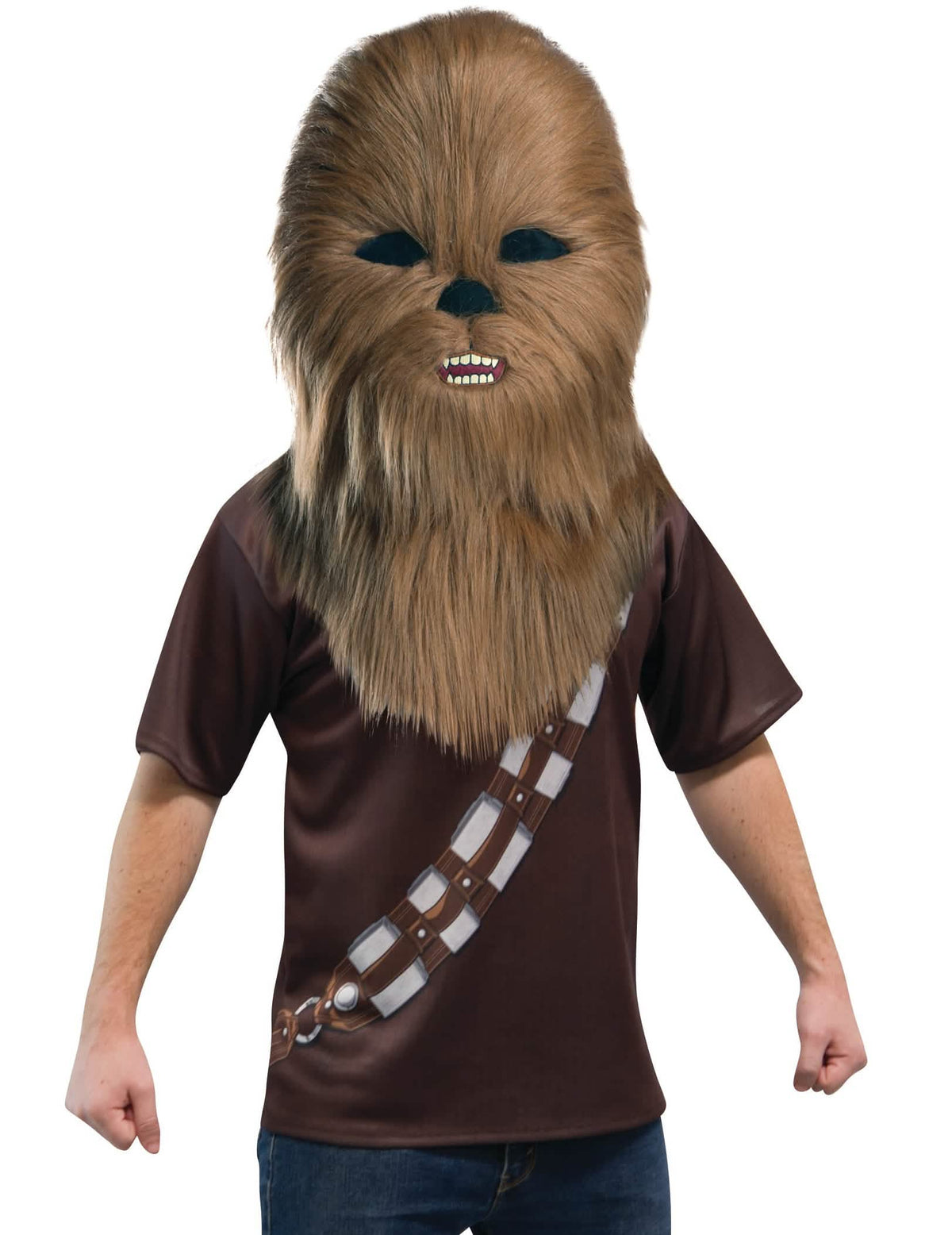 Mască mascote Chewbacca pentru adult maro din blană artificială