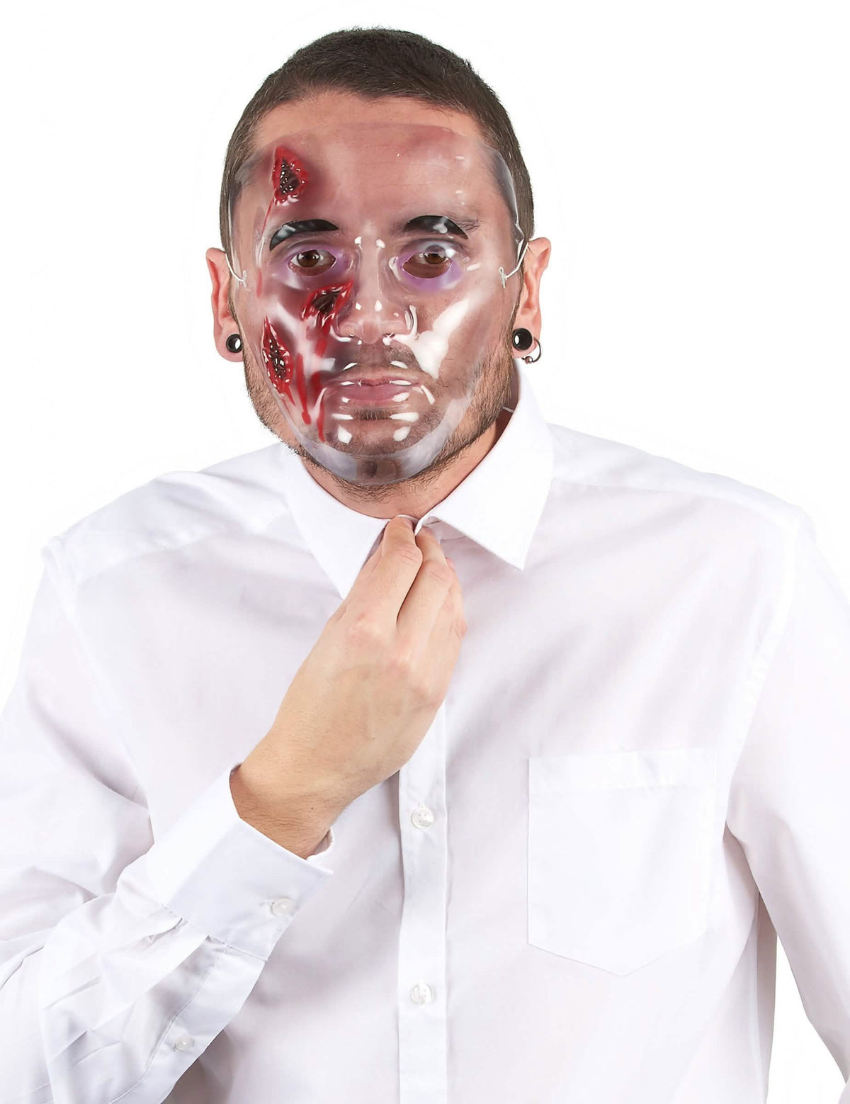 Mască transparentă și însângerată cu răni sângerânde pentru adult