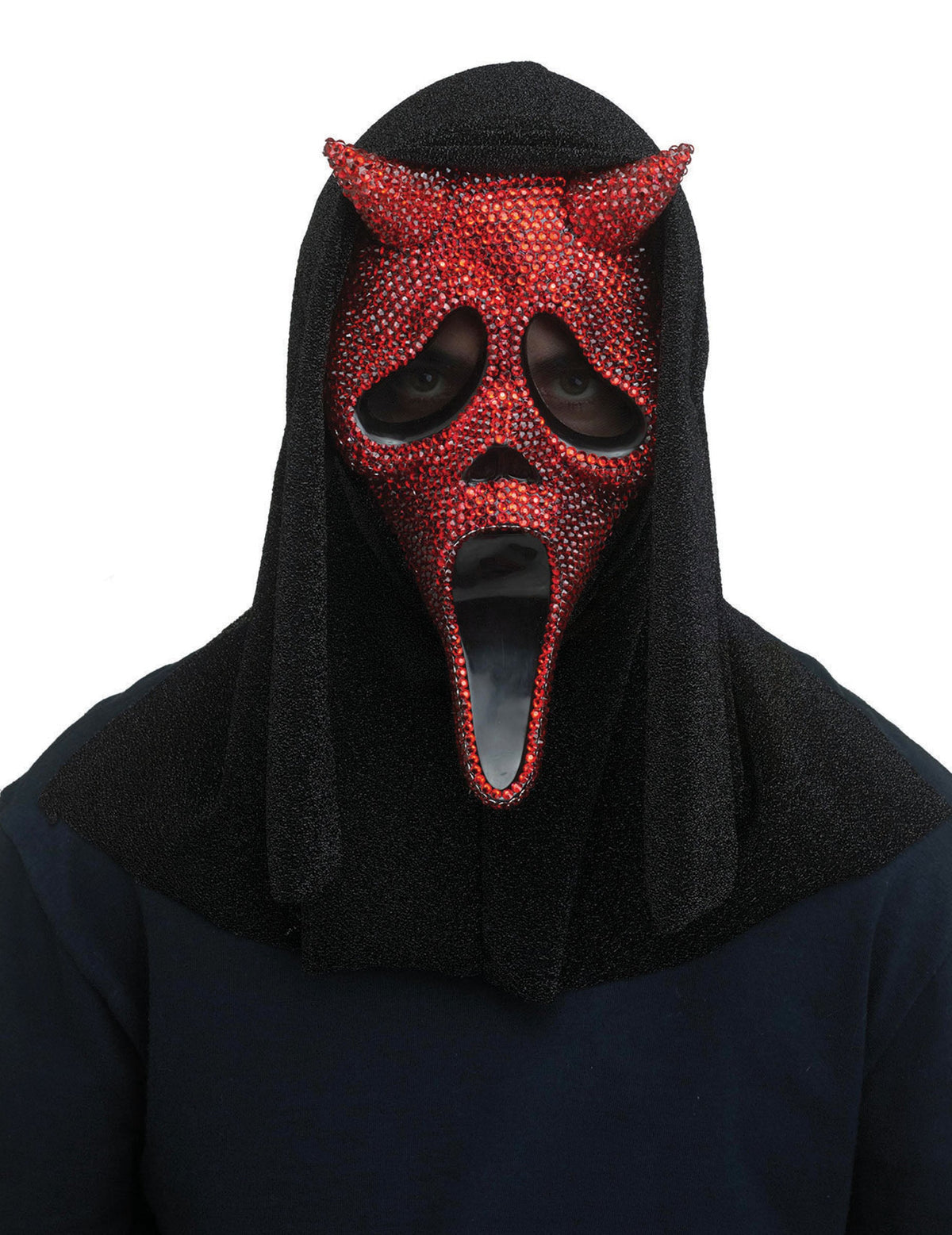 Masque Scream diable pour adulte rouge à strass